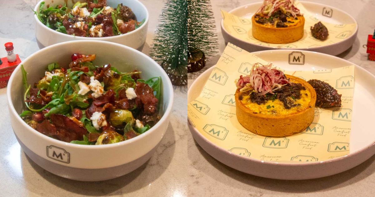 christmas restaurants 2025 - madison's brussels sprout salad & chicken liver tart
