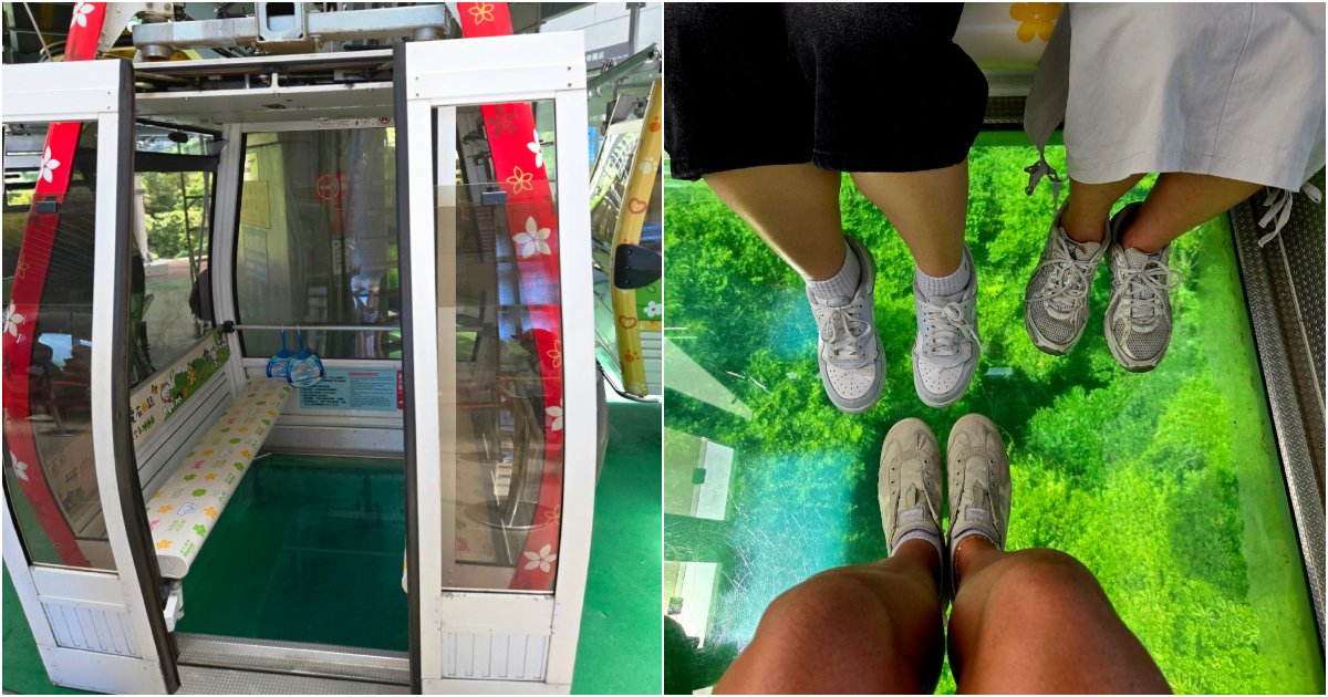 taiwan - in glass cabin of cable car