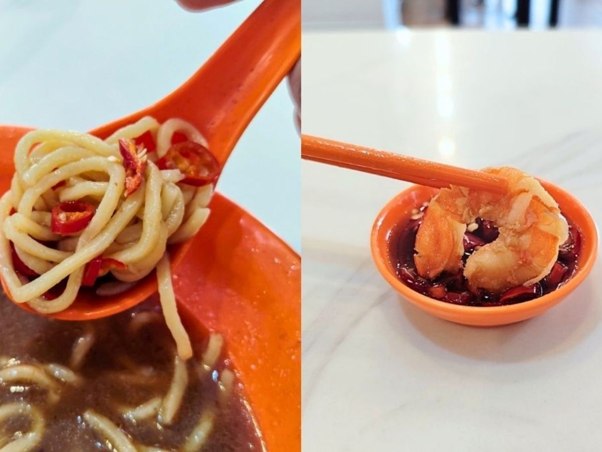 Middle Road Pork Ribs Prawn Mee - food with chilli
