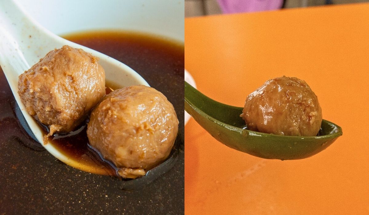 Beef Noodle Showdown -beef balls from food court and hawker