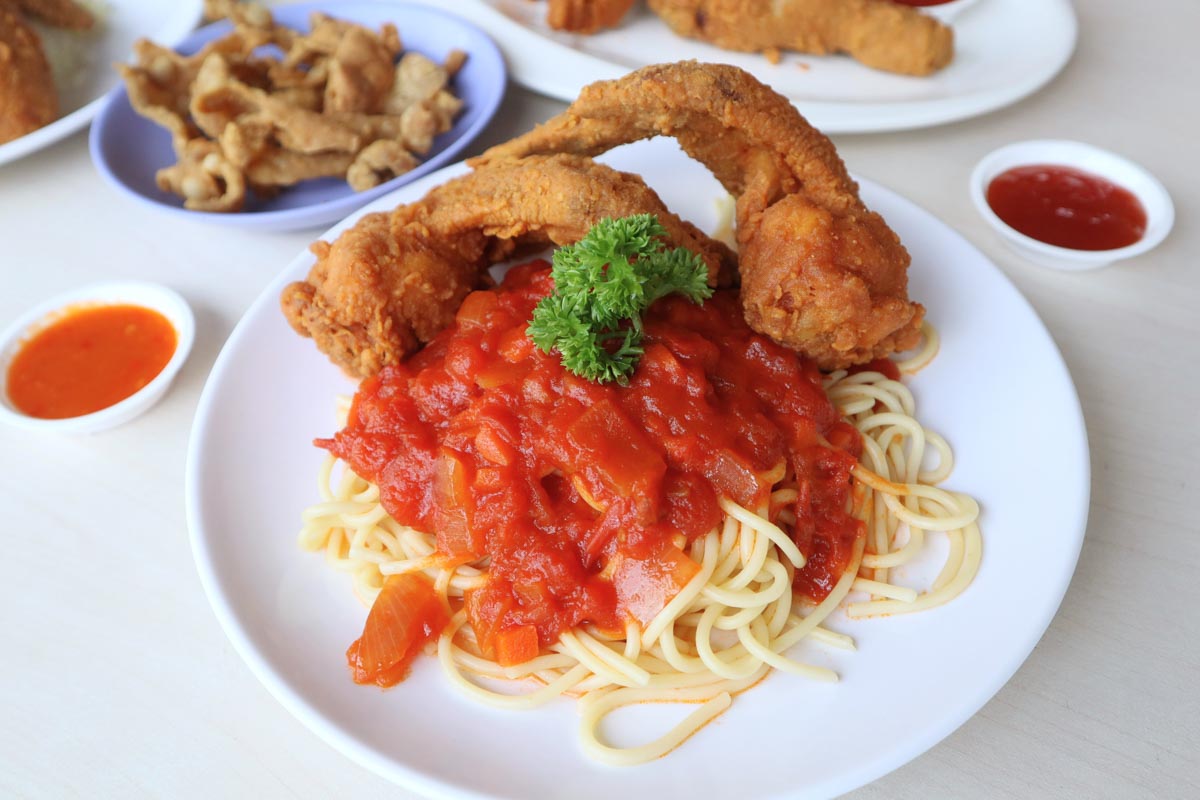 OMG Fried chicken - spaghetti chicken wing