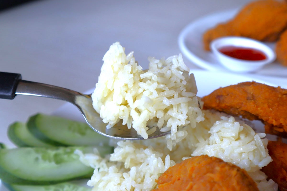 OMG Fried chicken - rice closeup