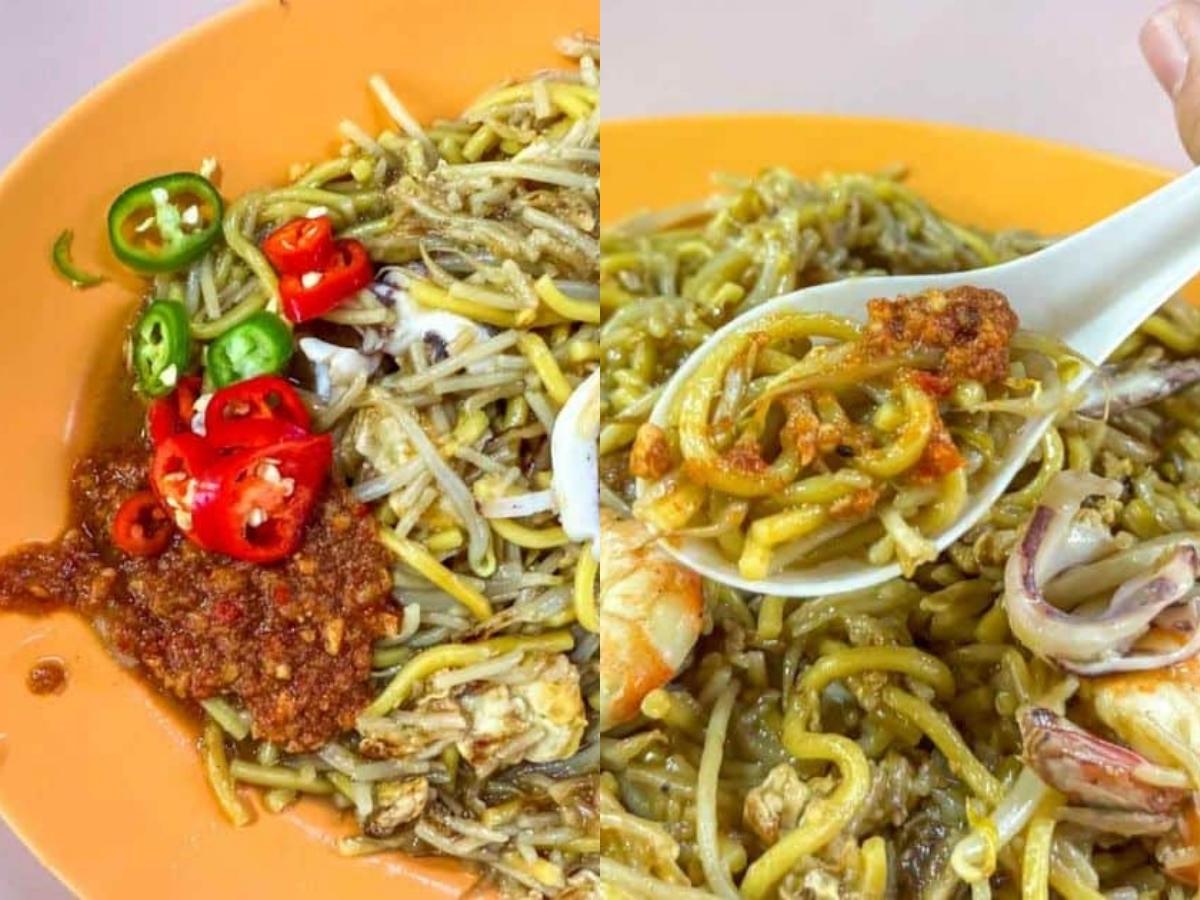 Singapore Fried Hokkien Mee - split image