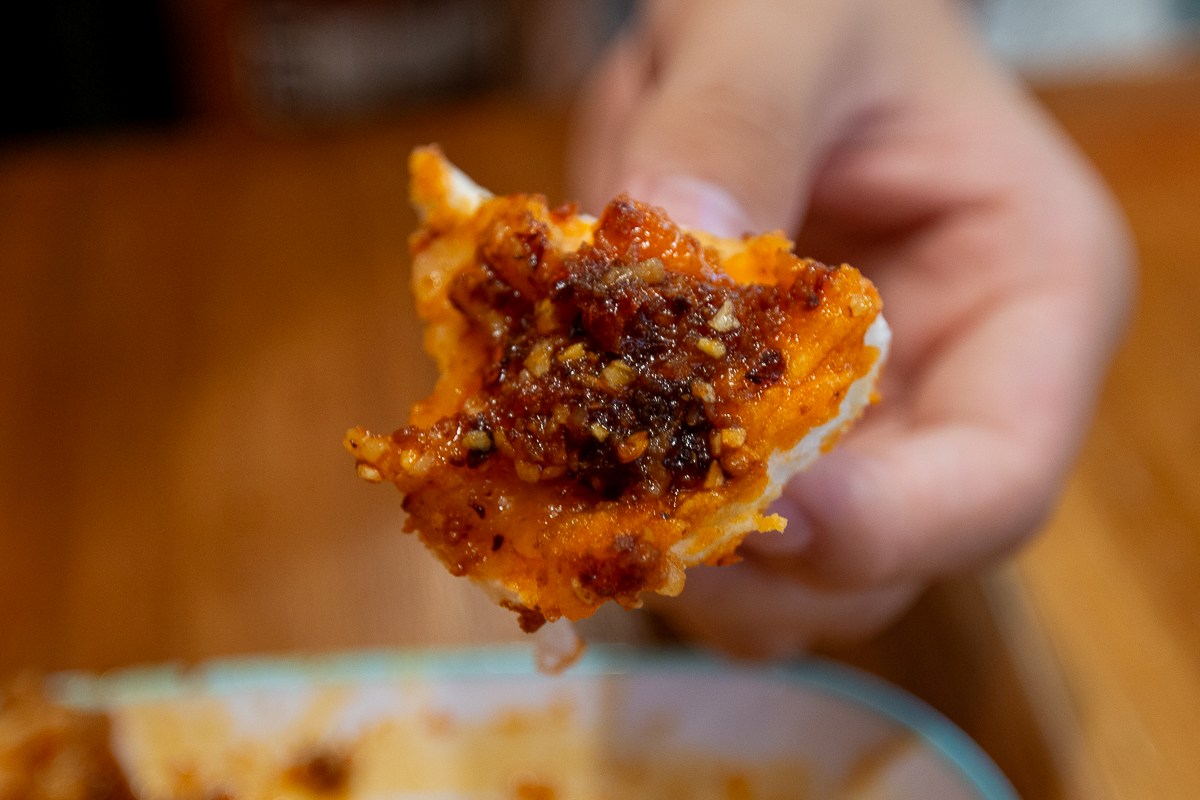 Warung Dimsum - bun coated in chilli oil Warung Dimsum - bun coated in chilli oil
