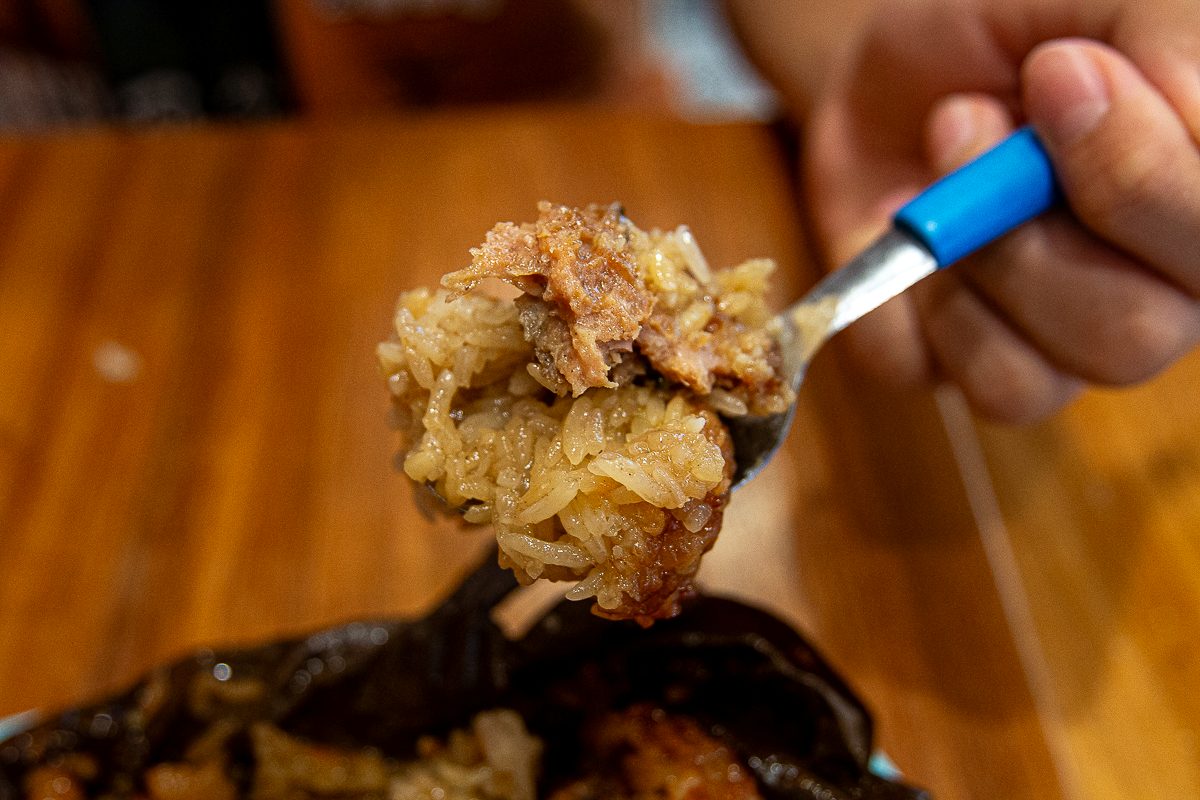 Warung Dimsum - spoonful of sticky lotus rice Warung Dimsum - spoonful of sticky lotus rice