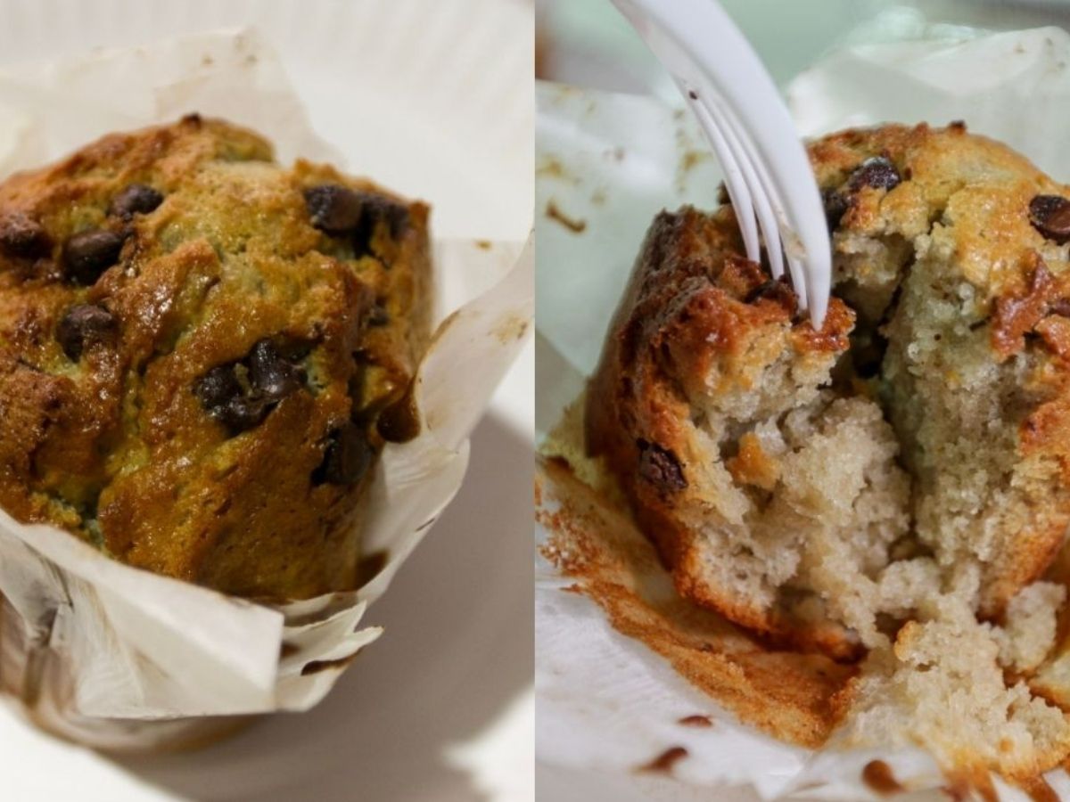Bakes N Bites - hot blueberry chocochip muffin cross section