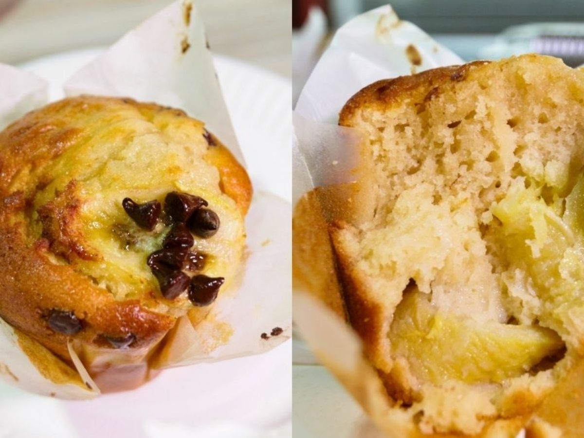 Bakes N Bites - Banana Chocochip muffin cross section