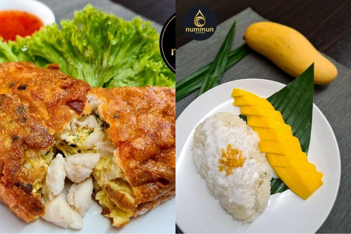 Best Yishun food spots - crab meat omelette and sticky mango