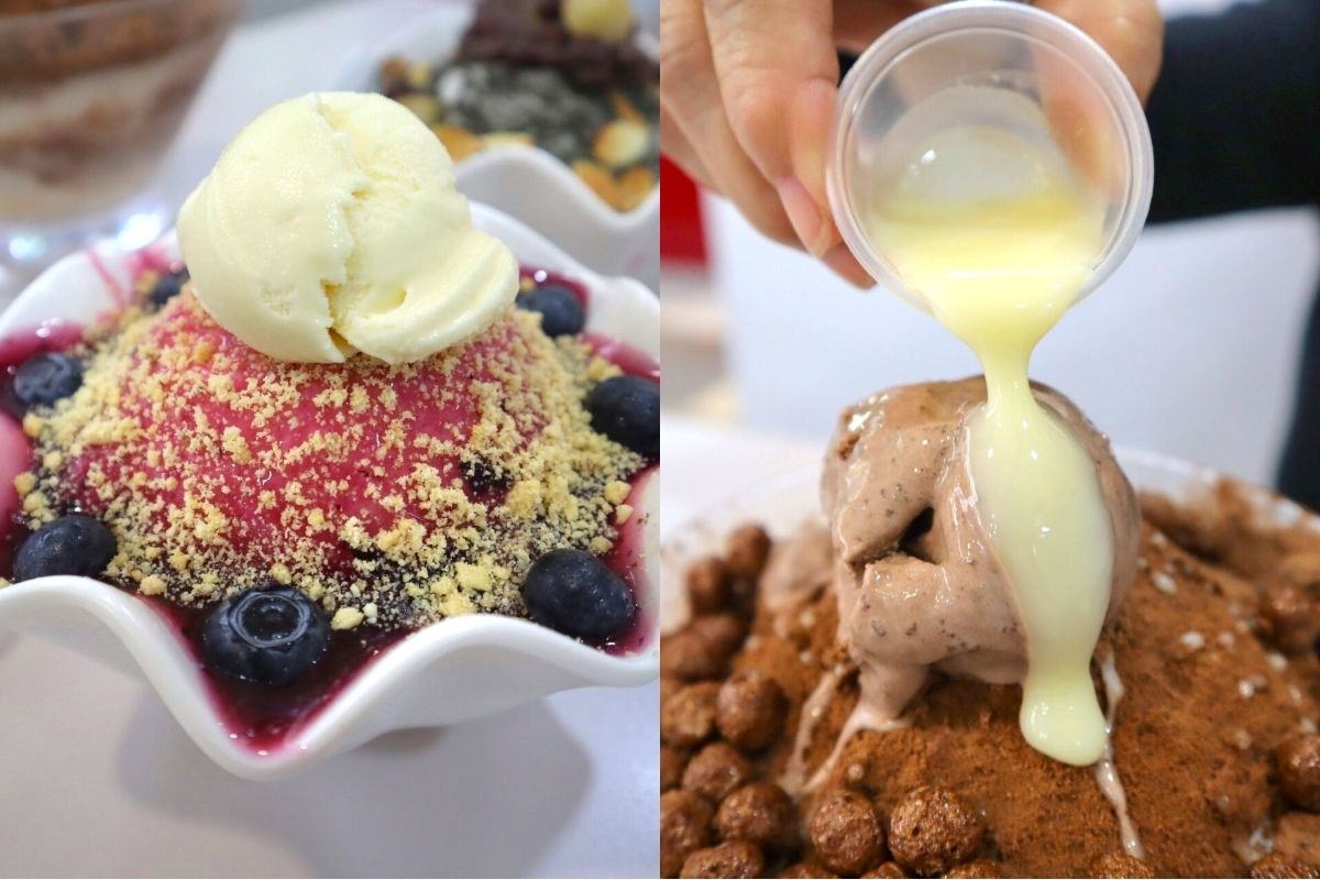 Best Yishun food spots - milo crunch bingsu and blueberry mini-bingsu