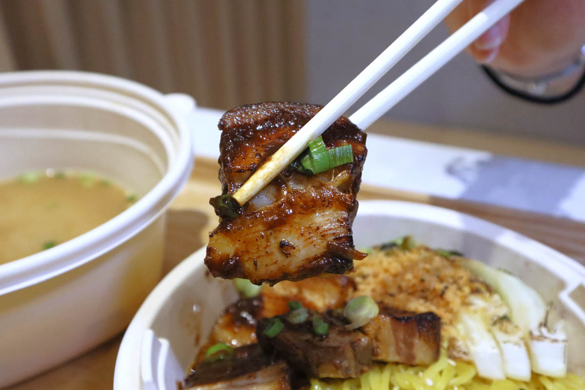 broth bowl - pork belly closeup