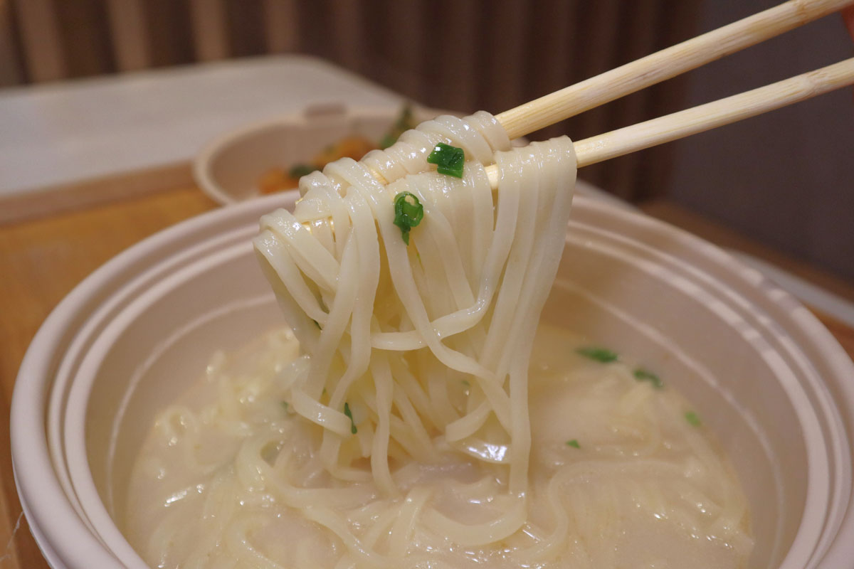 broth bowl - udon closeup