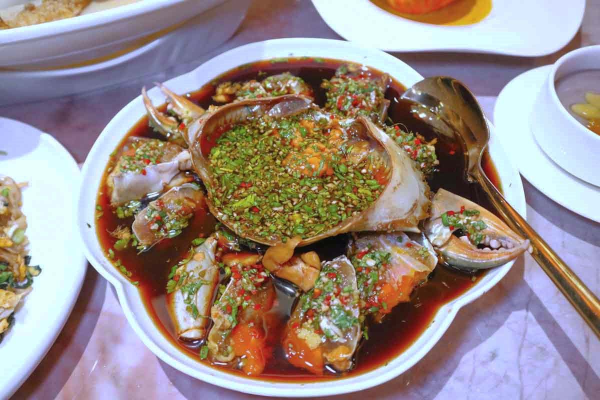 fu yuan teochew greenwood - raw marinated crabs