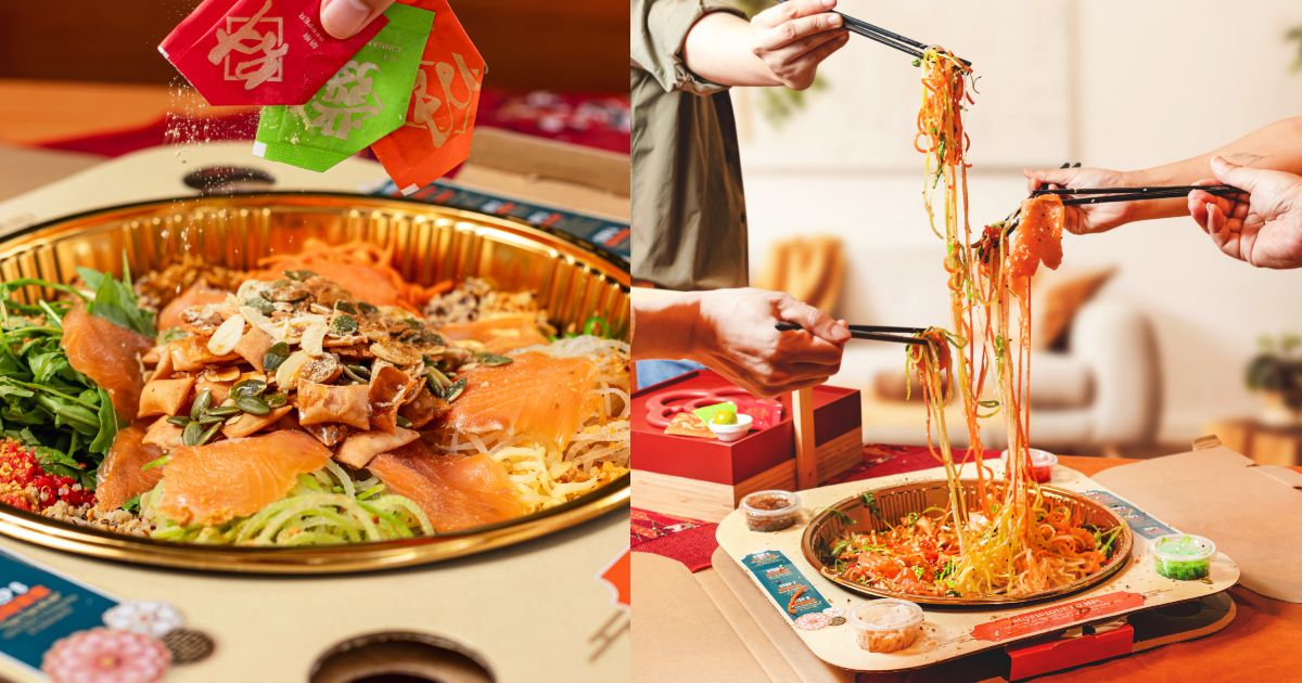 Chinese New Year Catering - the soup spoon yu sheng tossing