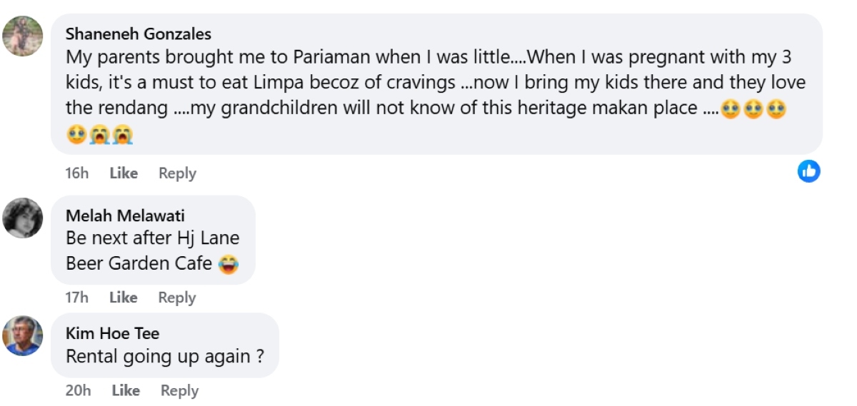 Warong Nasi Pariaman closes - facebook comments Warong Nasi Pariaman closes - facebook comments