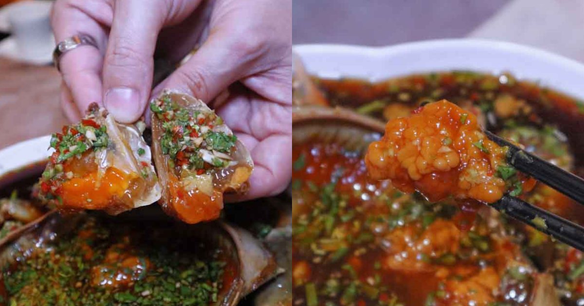 fu yuan teochew greenwood - raw marinated crabs insides