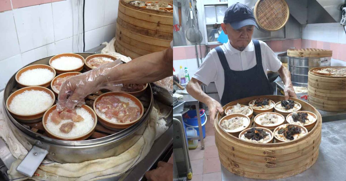 canton steamed rice - Mr Ng in action