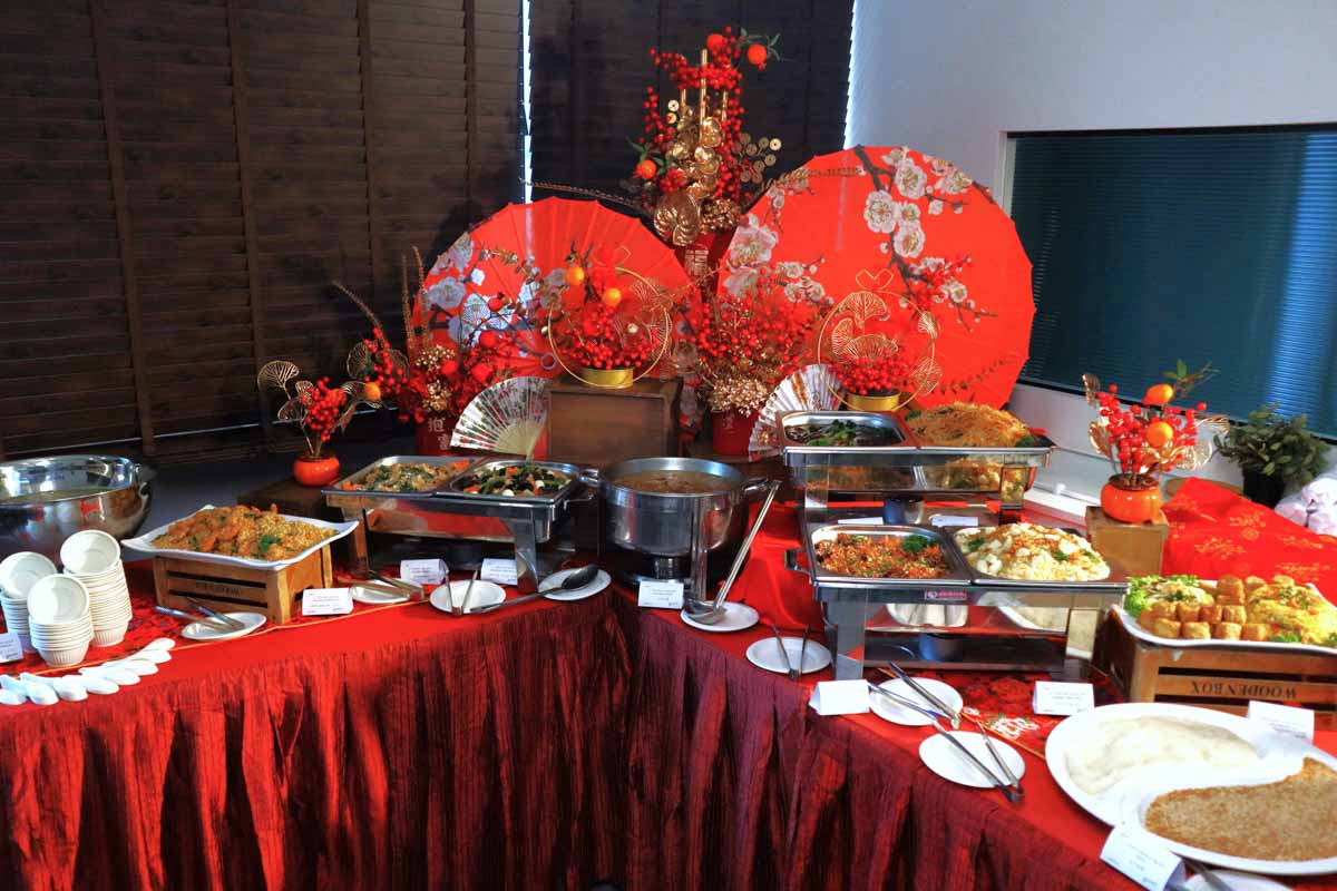 gourmetz CNY - buffet setup