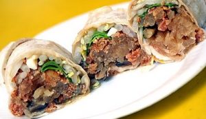 Miow Sin Popiah and Carrot Cake - Plate of popiah