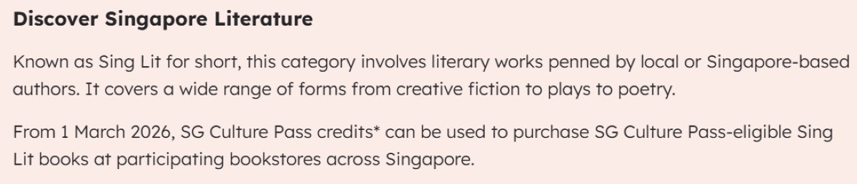 SG Culture Pass for books - banner