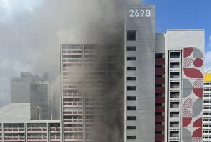 Fire at Queens Street - Smoke from fire