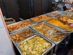 $7 cai fan buffet - picture of all the dishes provided