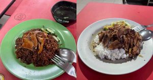 Duck Rice Showdown - Both plates of duck rice