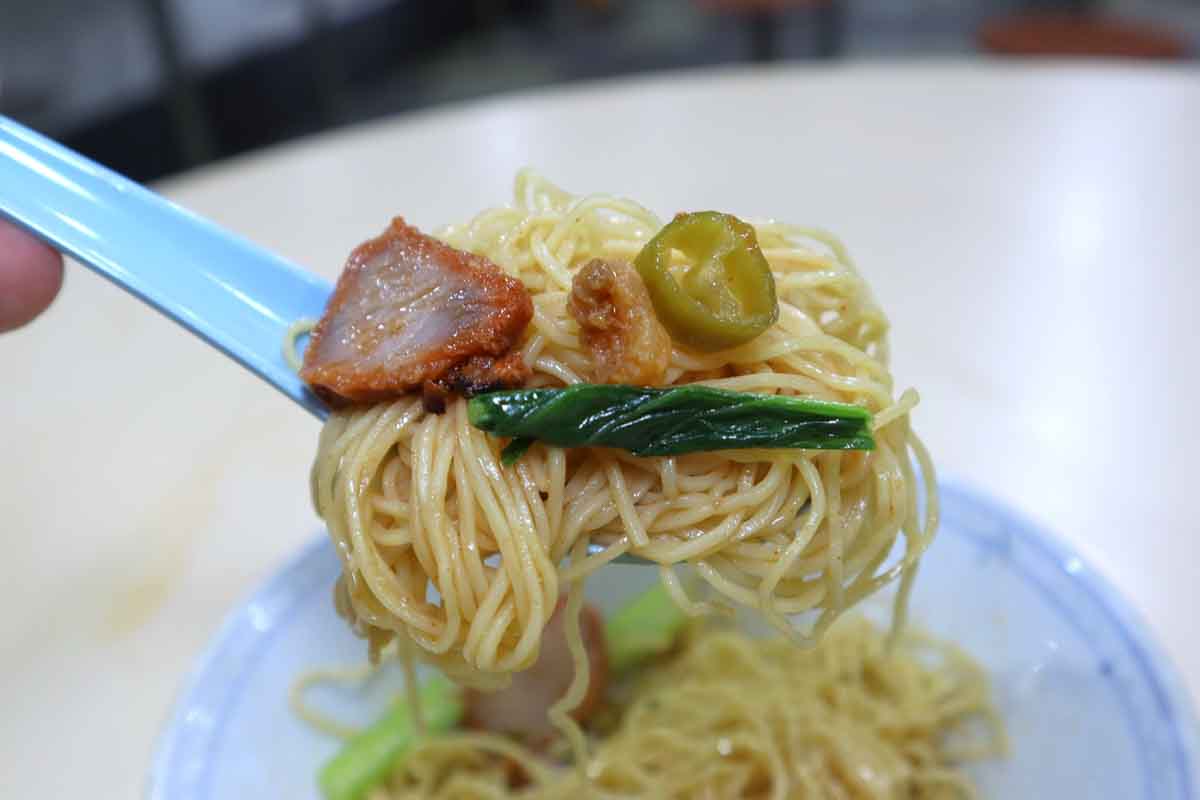 yap kee wanton mee - wanton mee closeup