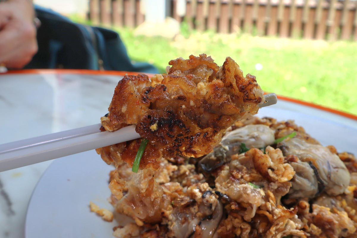 best rated oyster omelette - starch cluster closeup