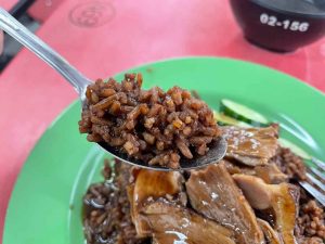 Duck Rice showdown - Jin Ji Duck Rice, close up on rice