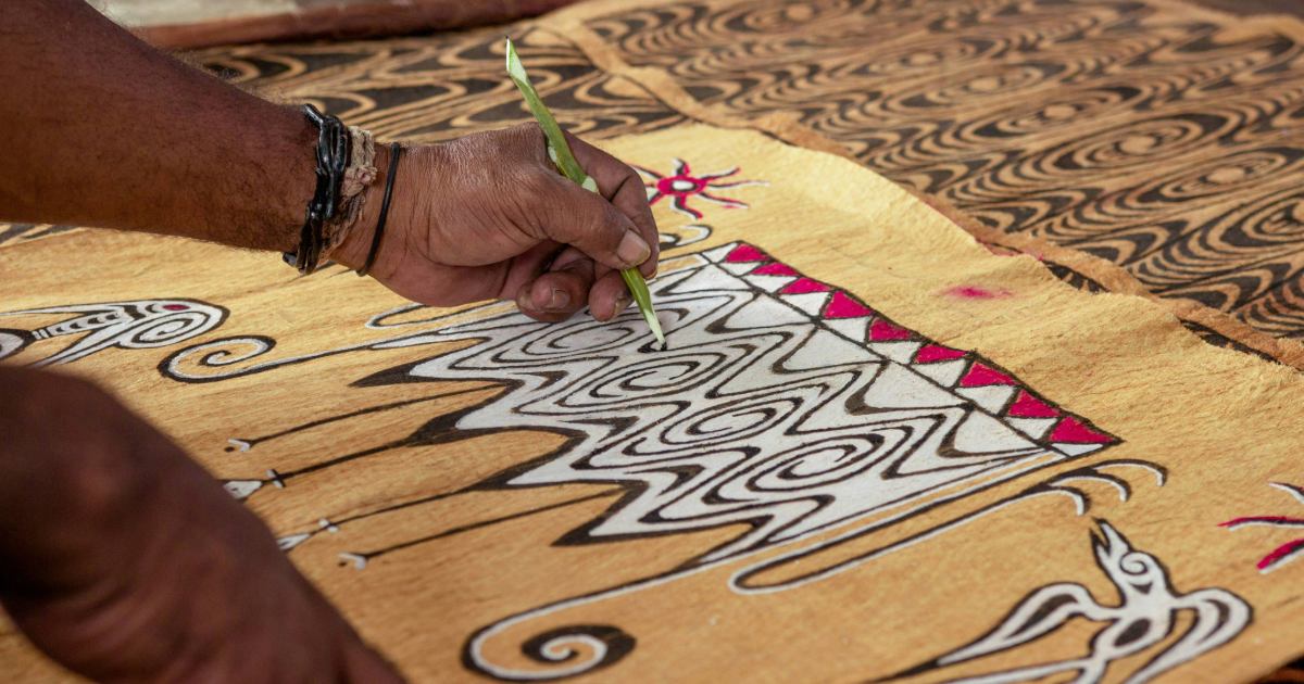 Image of a person creating a Batik Painting 