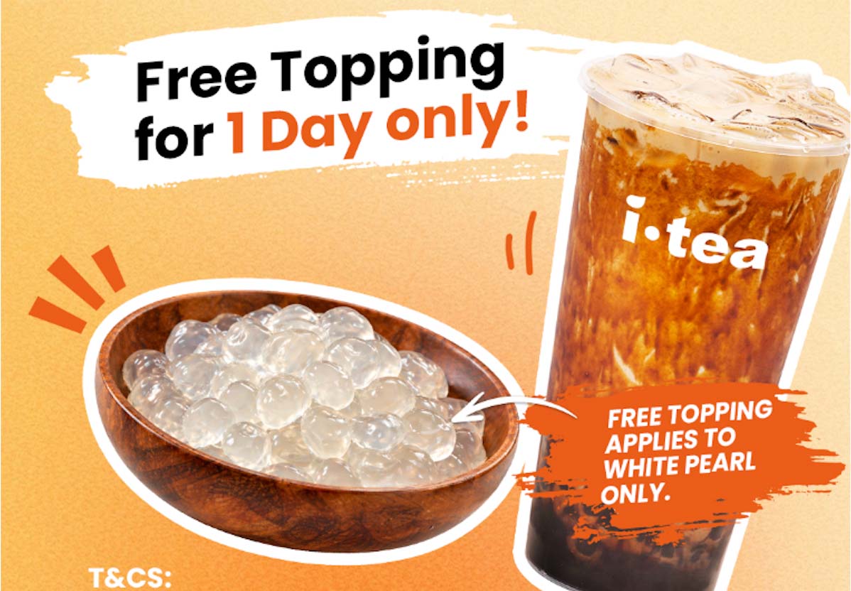 national bubble tea day - itea free topping