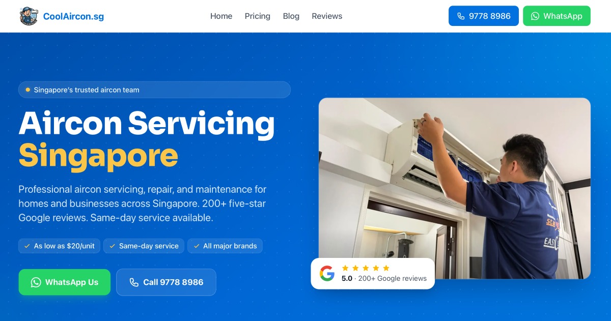 Aircon servicing - CoolAircon, homepage