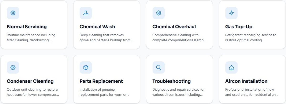 Aircon servicing - CoolAircon, services