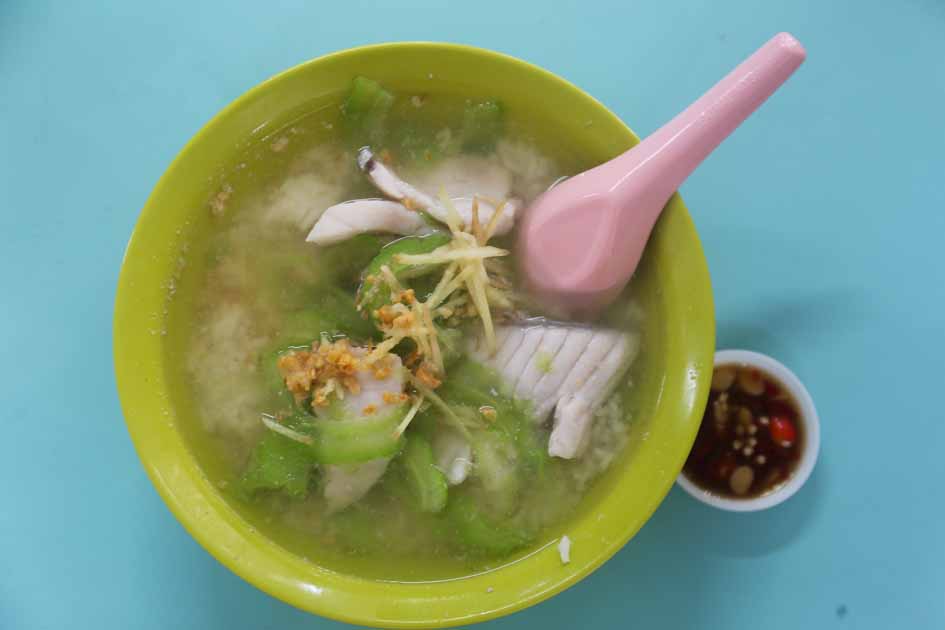 fan ji bittergourd fish soup - fish porridge