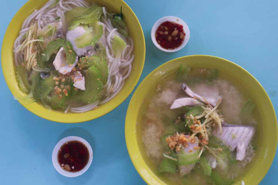 fan ji bittergourd fish soup - overview of dishes