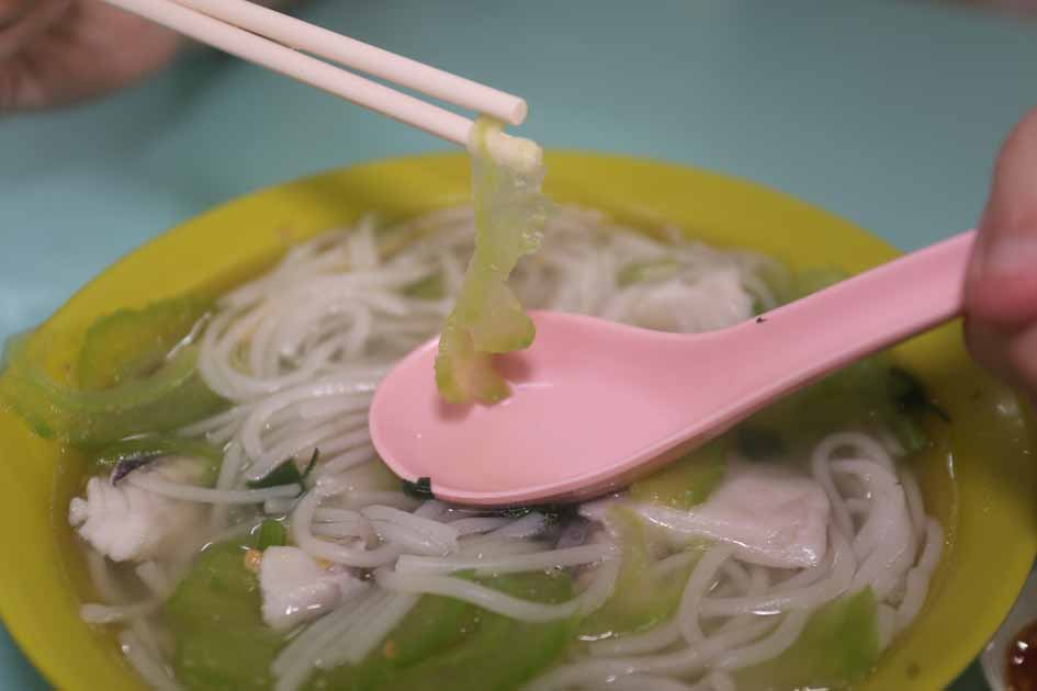 fan ji bittergourd fish soup - thin slice of bittergourd