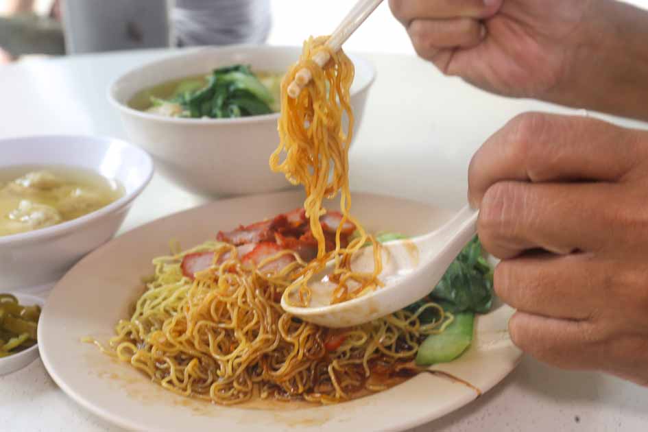lucky wantan mee - dry wantan noodle with sauce