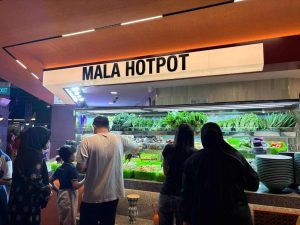 Northpoint halal food court - exterior of halal mala hotpot stall