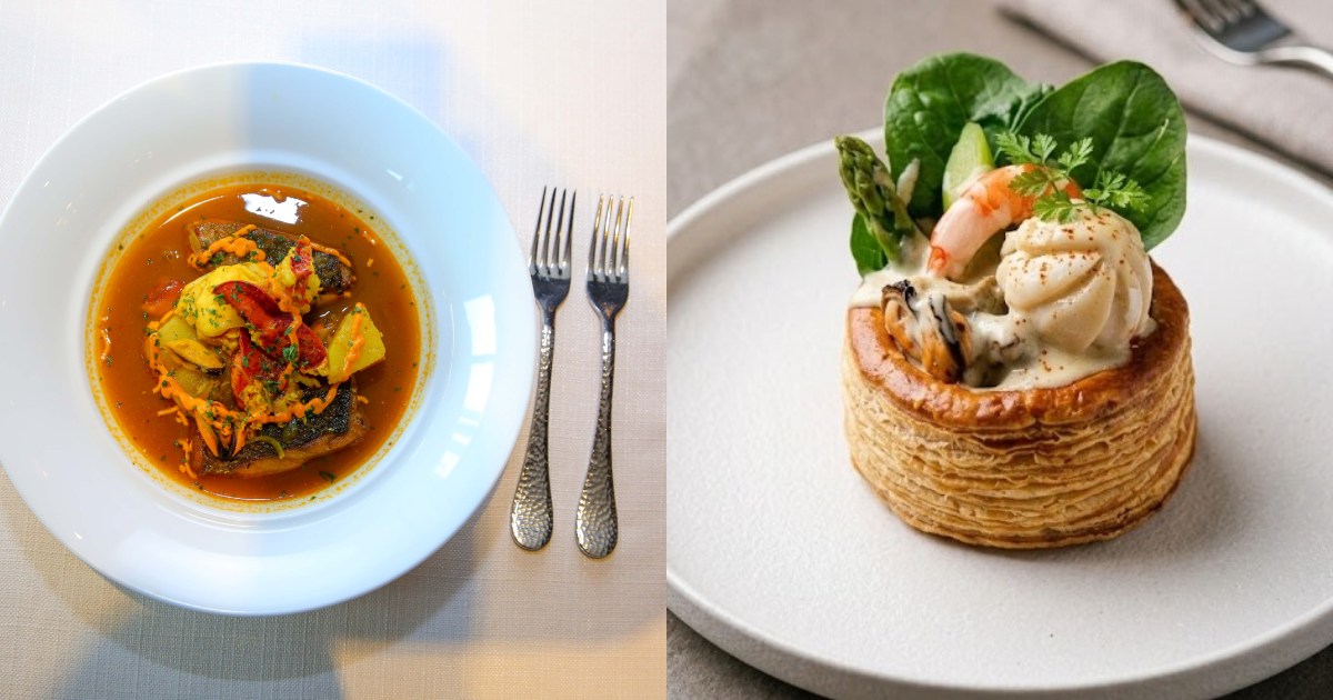 cruise - seafood broth and escargot dish