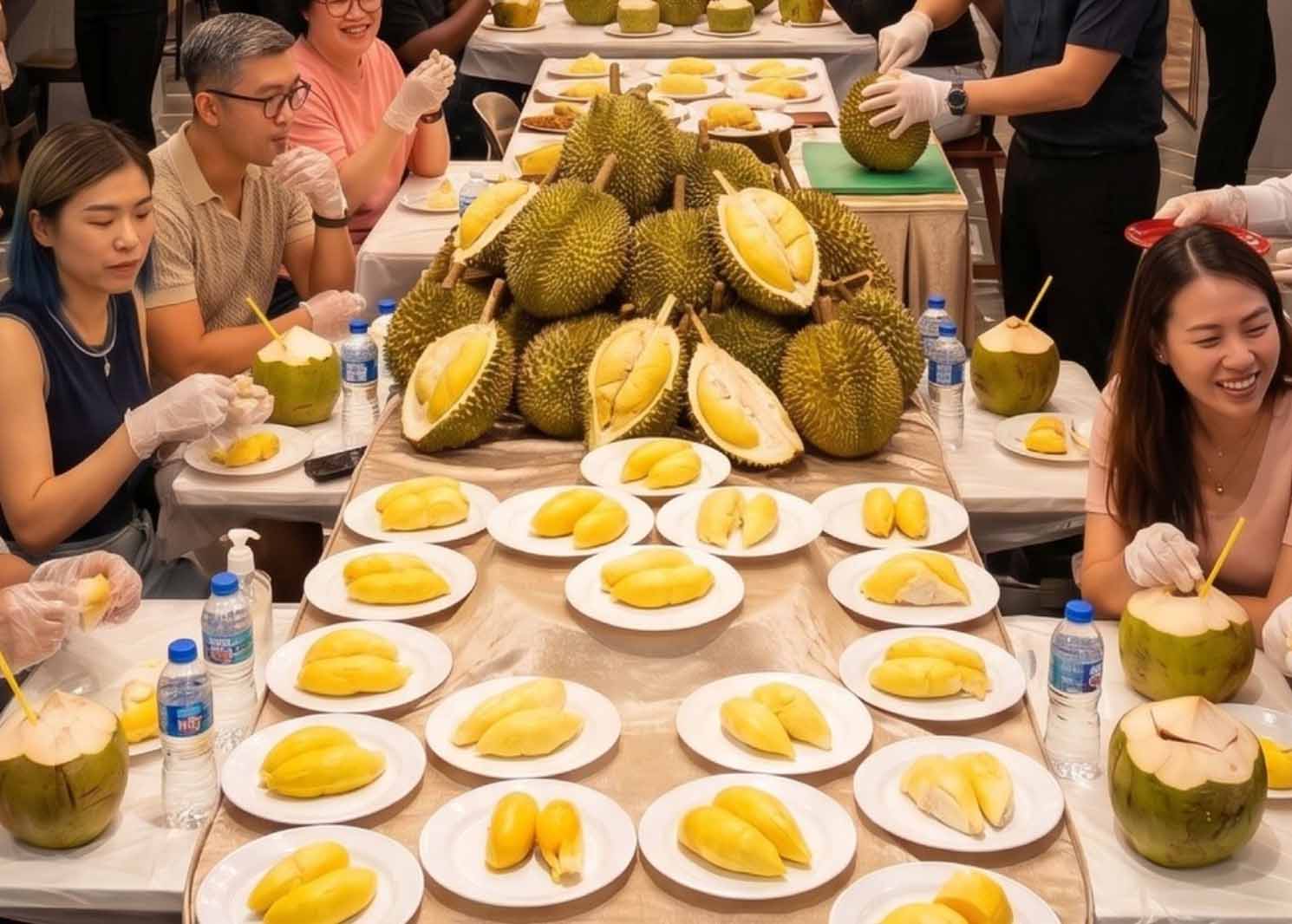 fairprice xtra durian buffet - durians