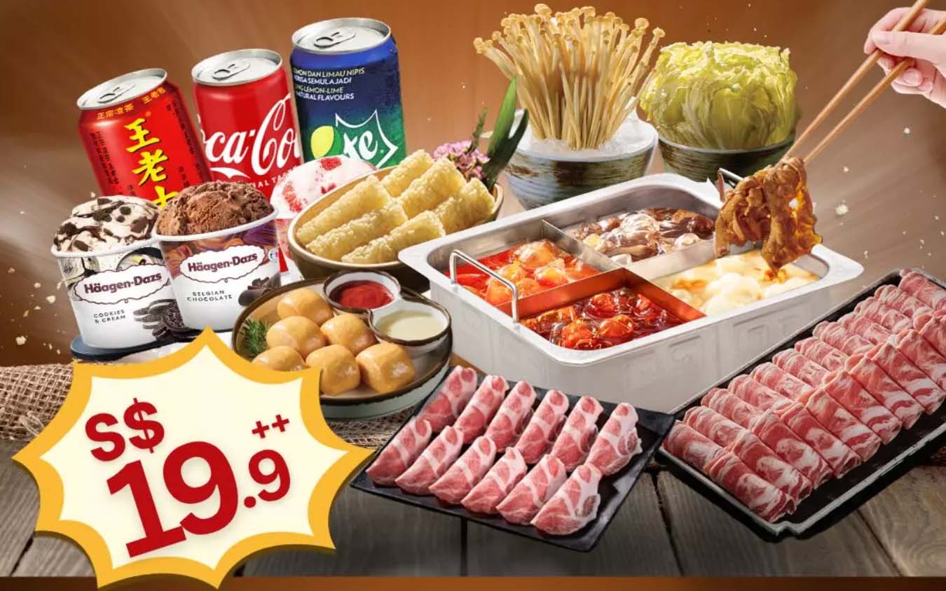 haidilao $19.90 solo hotpot deal - dishes