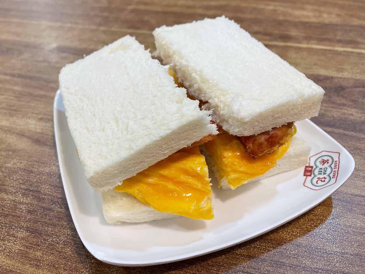authentic hk food - hong kong day cha kee luncheon meat and egg sandwich