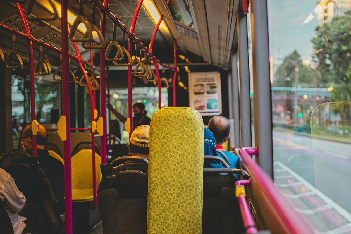 Singapore Public Transport - interior image of Bus