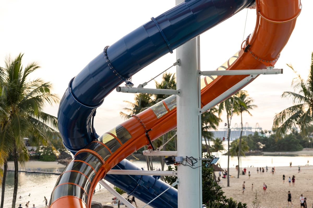 Skyslides by Klook, Sentosa Skypark - Skydrop and The Big Klook Slide curves