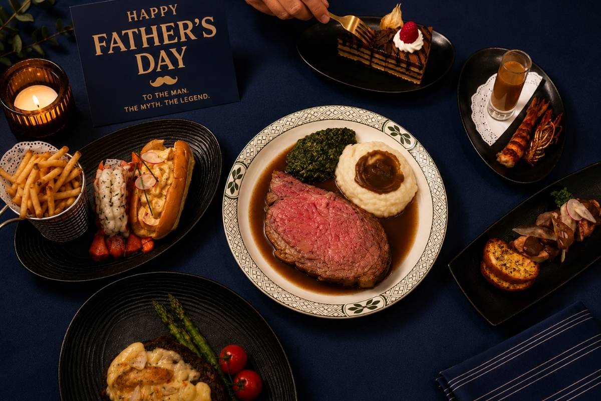best dining spots in Singapore to pamper dad like a king - Lawry’s The Prime Rib (Group image of the food)