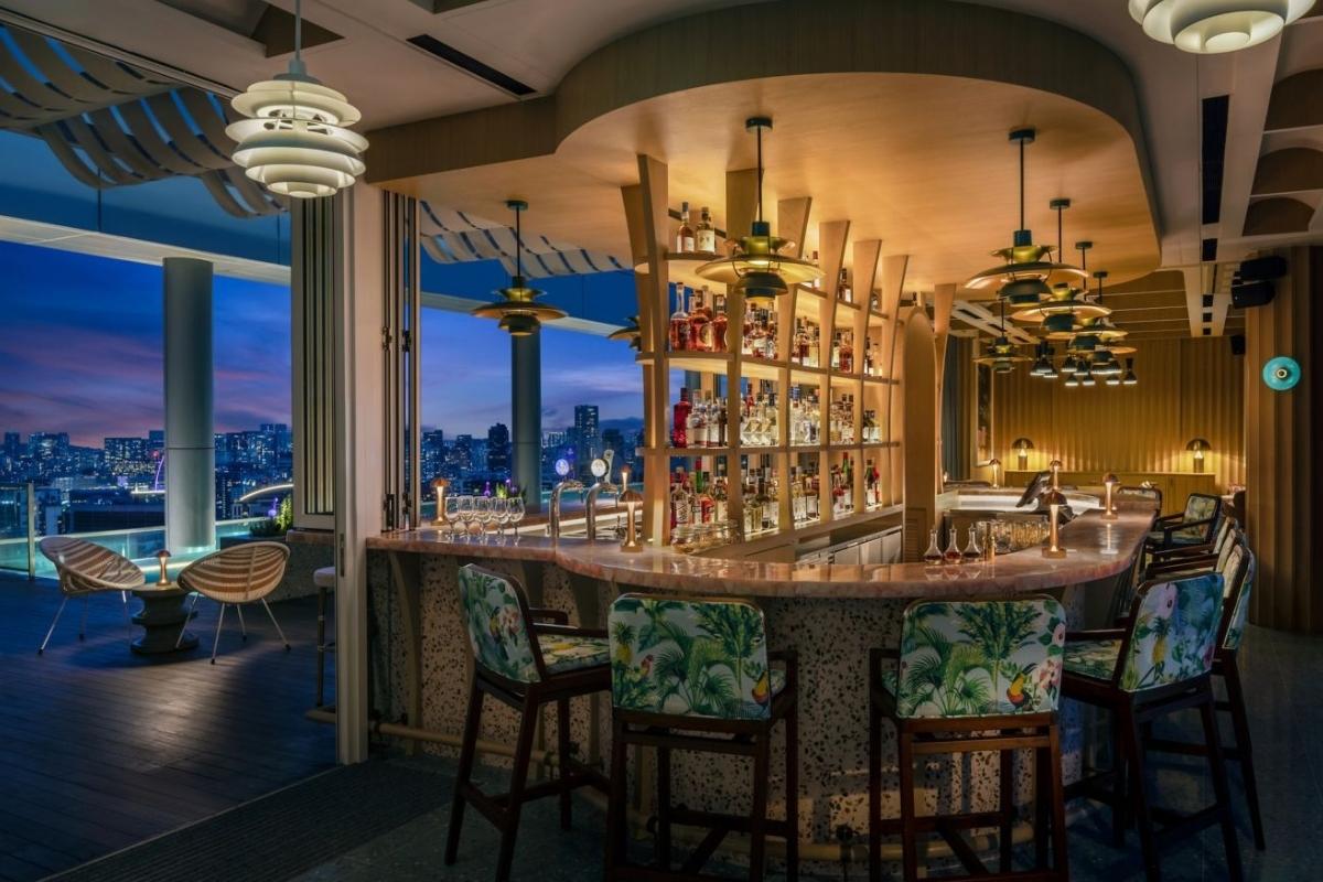 staycation in Singapore - Courtyard by Marriott Singapore Novena (image of Las Palmas Rooftop Bar)