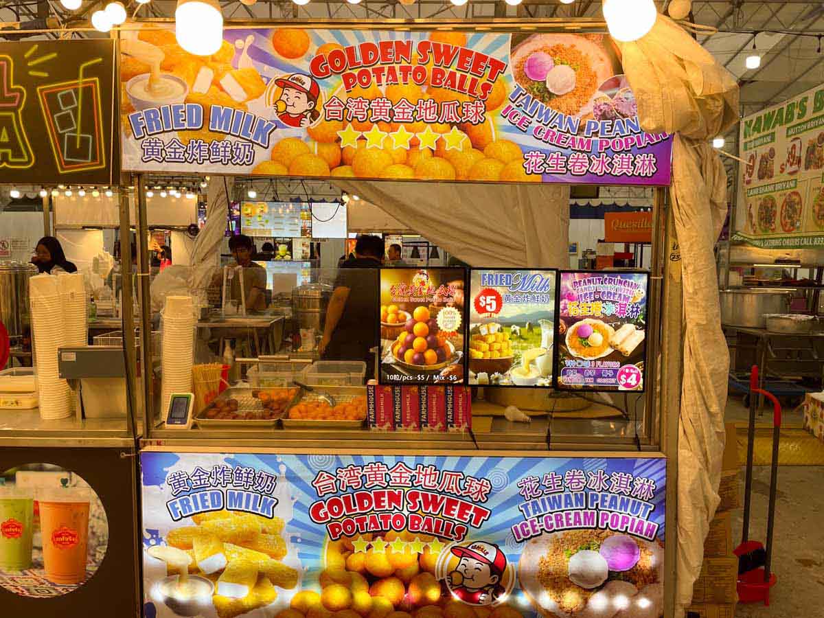choa chu kang pasar malam - taiwanese stall fried milk