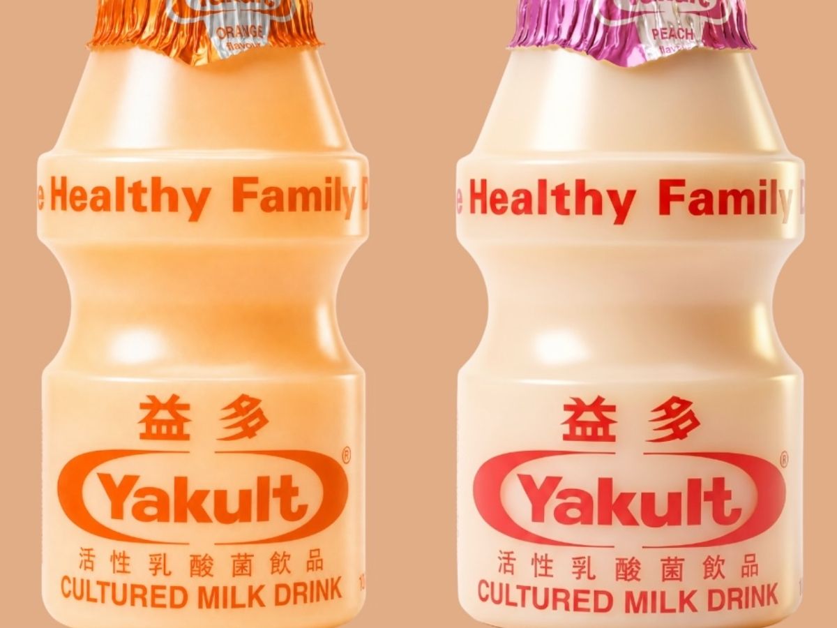 yakult orange flavour discontinued - orange and peach bottle