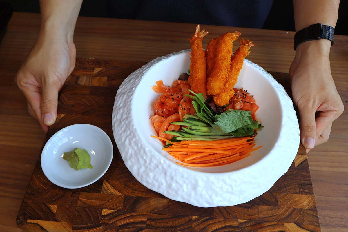 mibbedong salmon noodles recreation - finished product