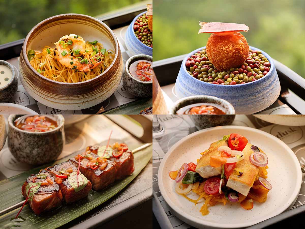 Rooftop bars - Dusk @ Mount Faber Peak food collage